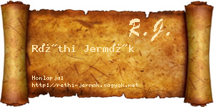 Réthi Jermák névjegykártya